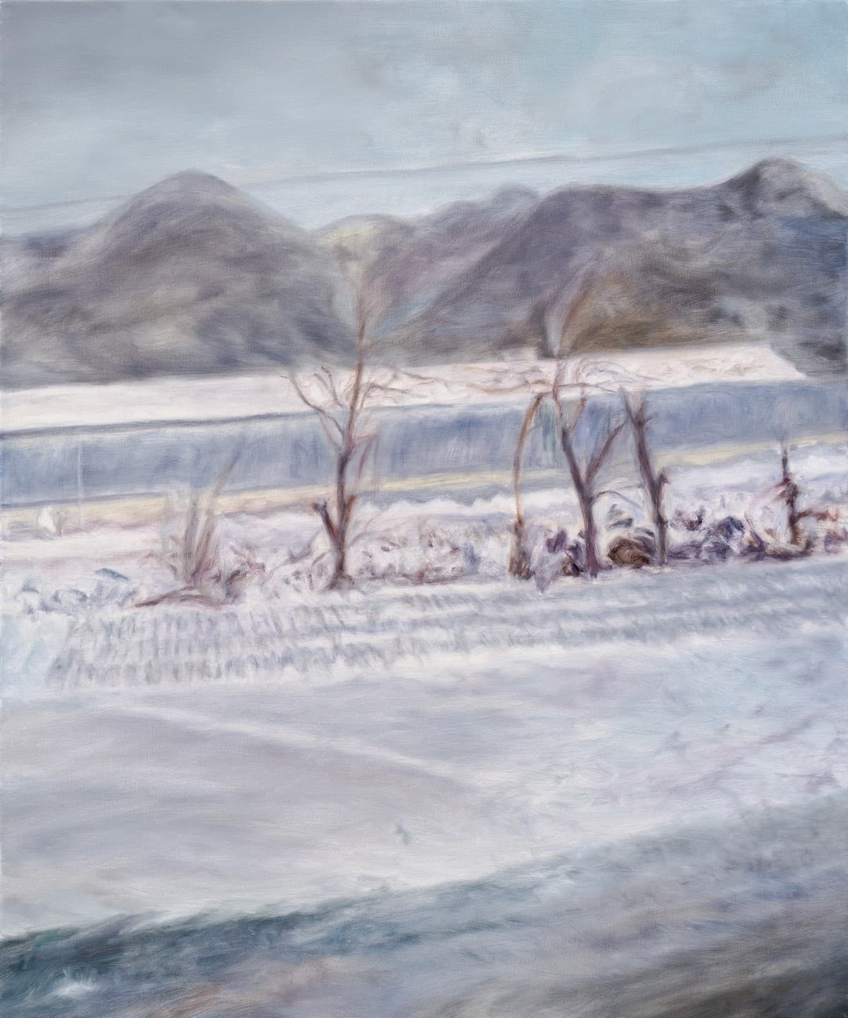 차창 밖, 겨울 능선