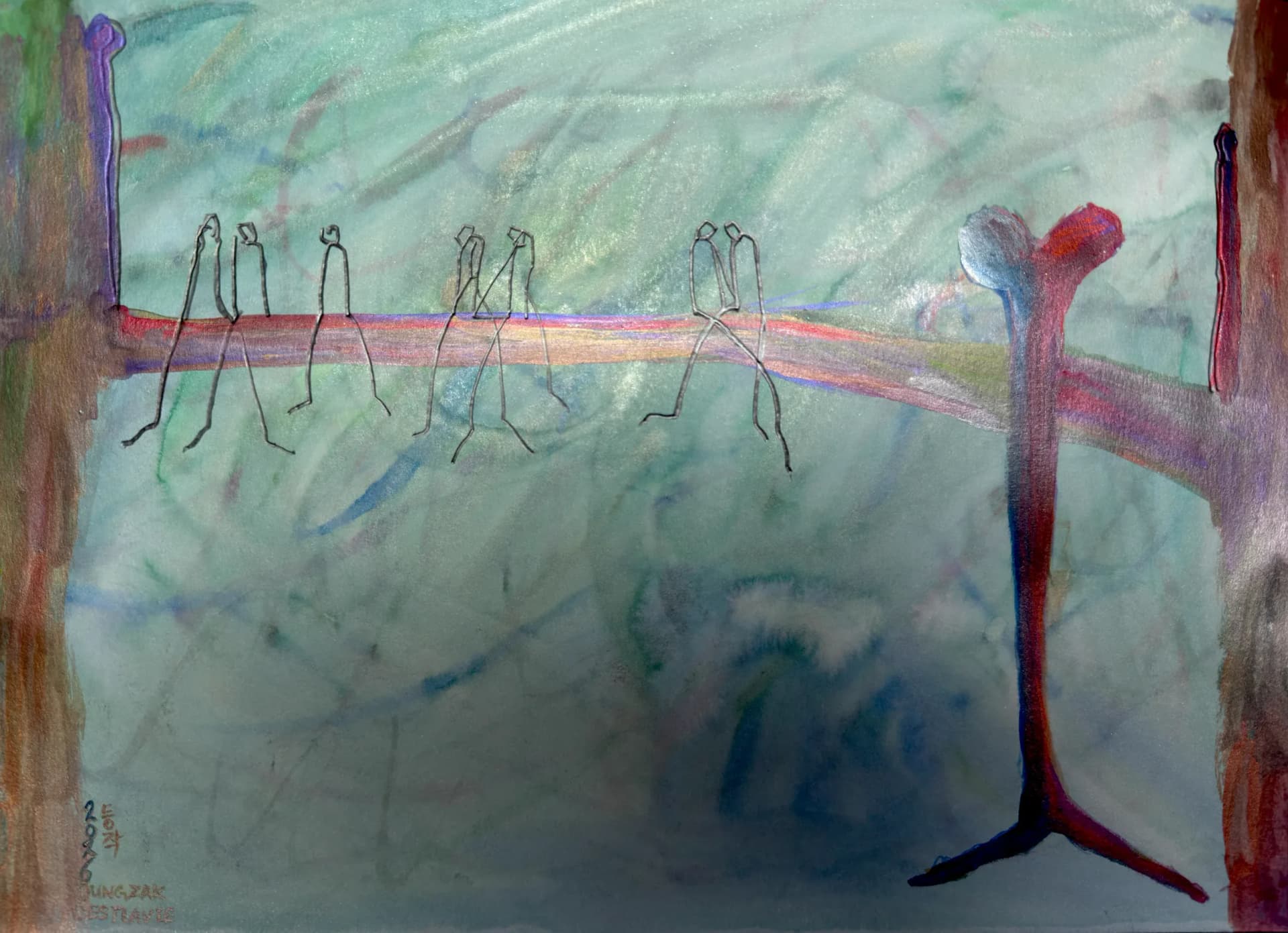 Existence Is Together, watercolour, pencil on paper 2026 by DUNGZAK CESTLAVIE