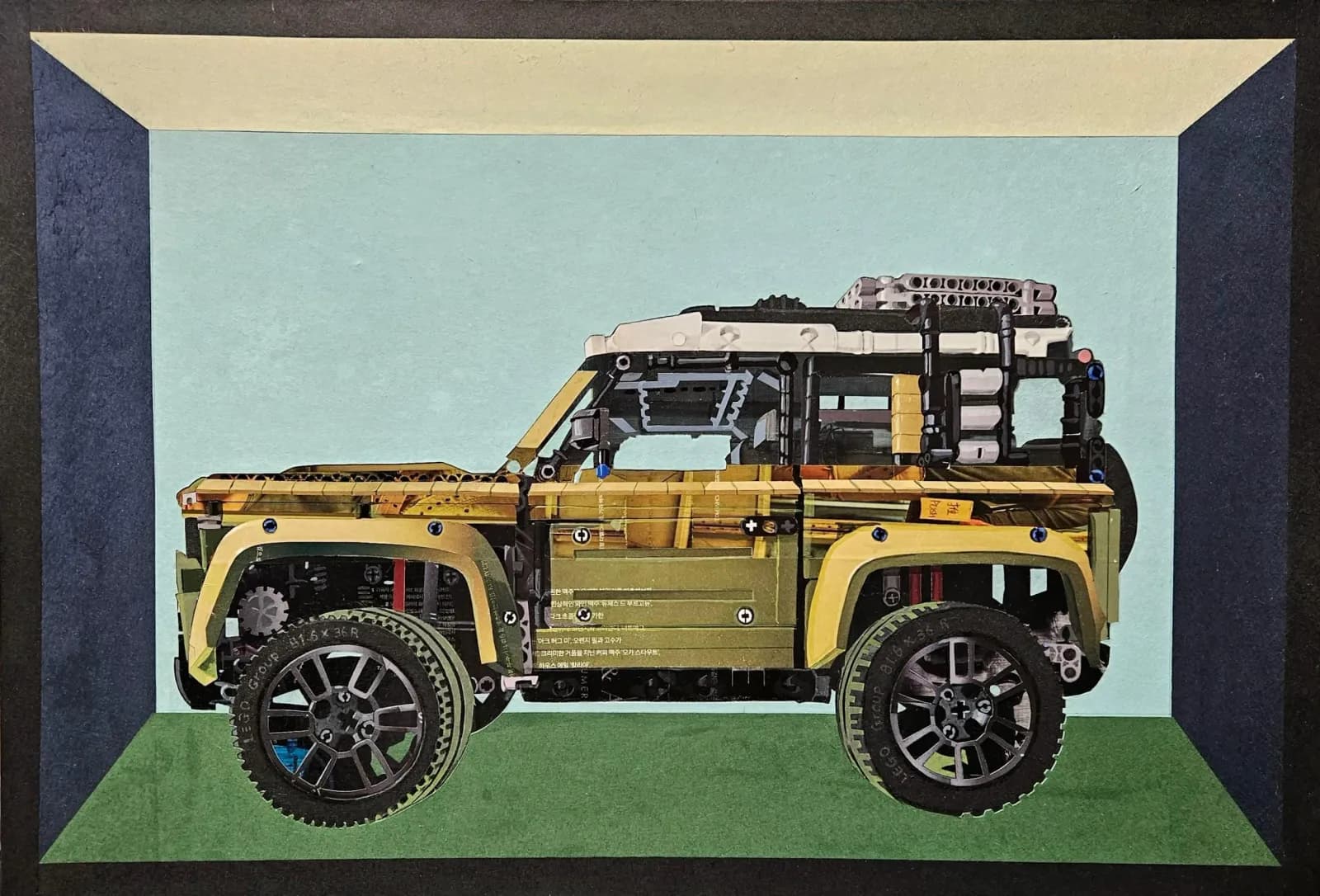 LEGO TECHNIC 42110, Mixed media on canvas (magazine, Korean paper) 2025 - 신연진