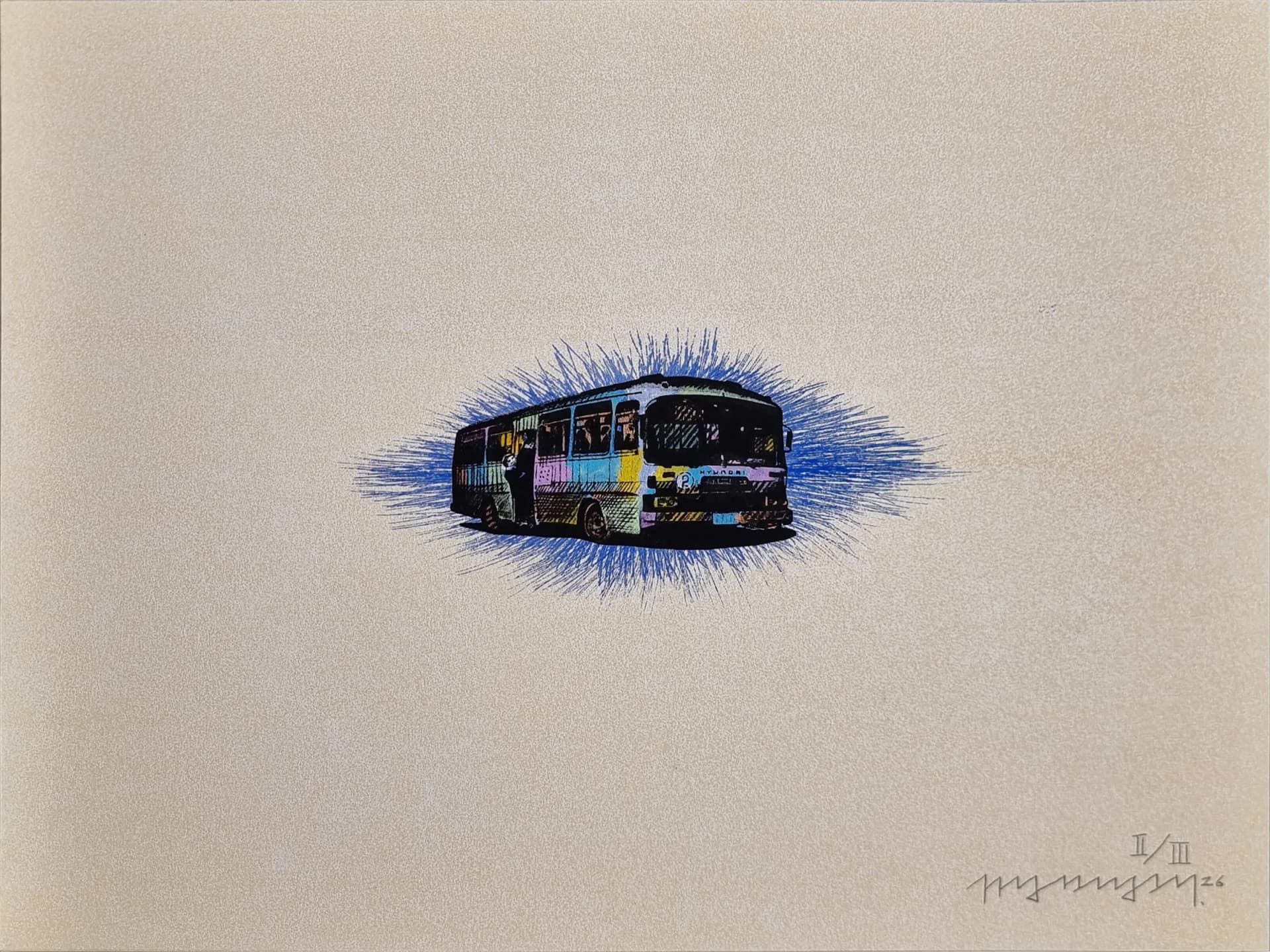 Blue 1980, silkscreen print 2026 by Jung Myoung guk