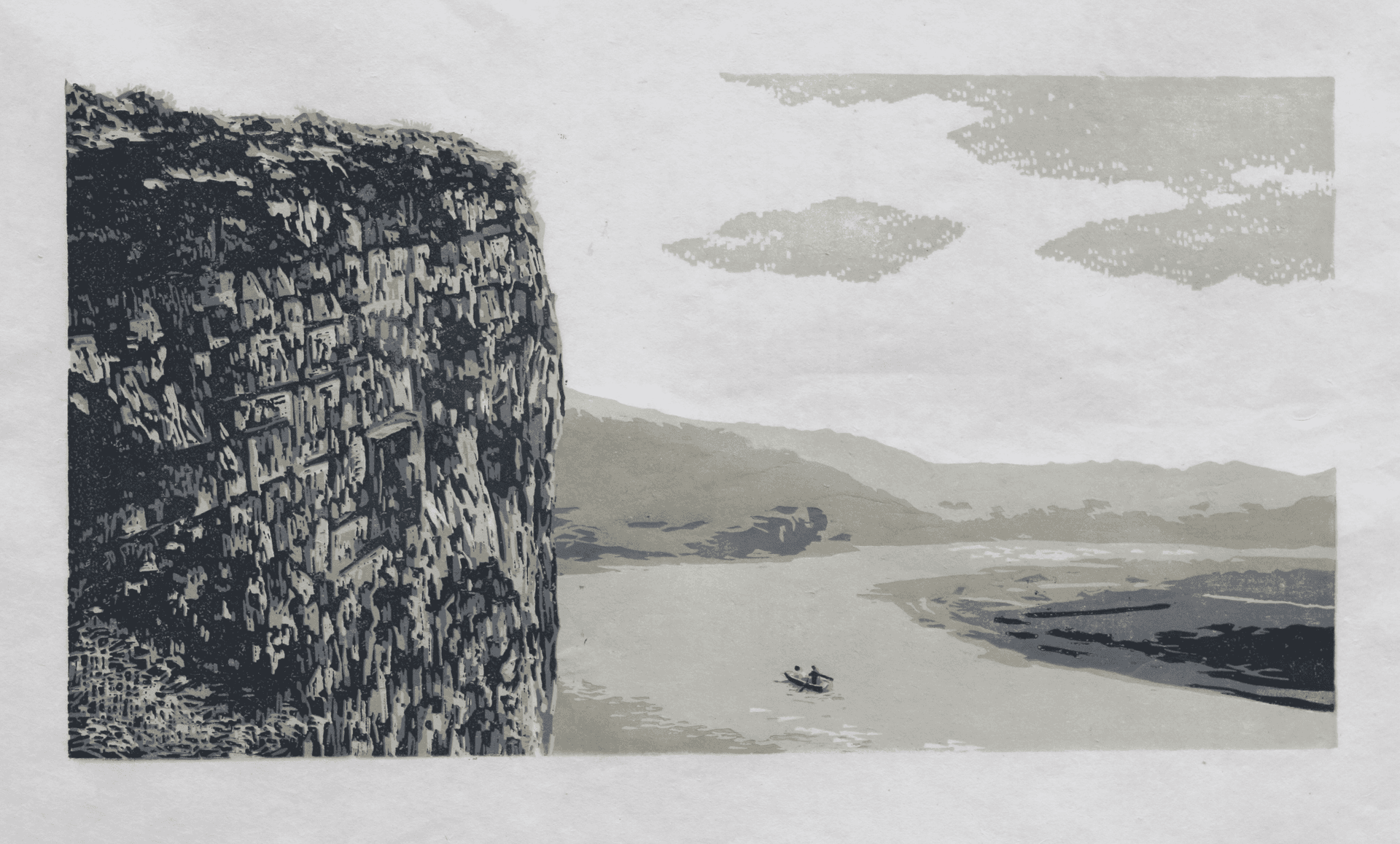 태자하 적벽, 다색 목판 2008 - 김억