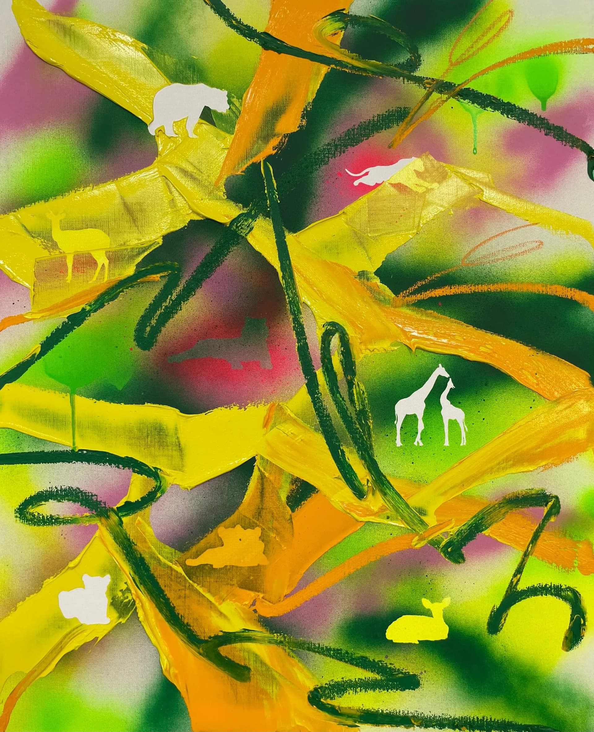 TROPICAL FOREST, Oil and spray on canvas 2025 by Park Suji