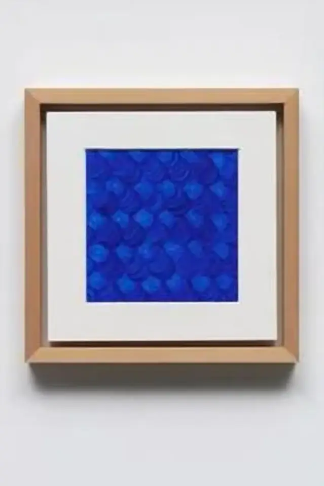 Hollowed blue 02, 종이판넬, 아크릴물감 2025 - 이지은
