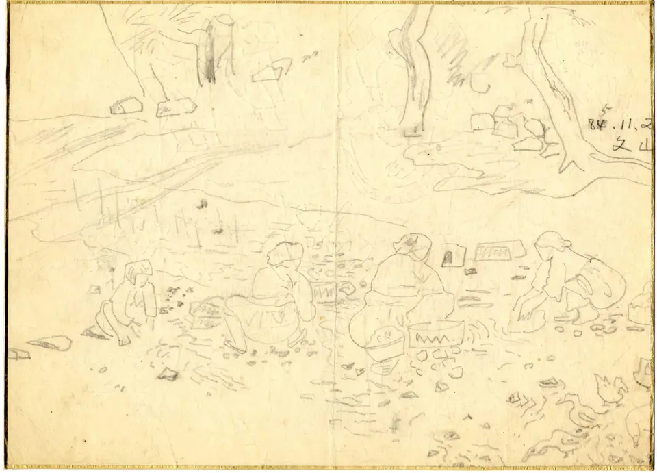 진주 문산, 종이에 연필 1952년11월02일 - 박생광
