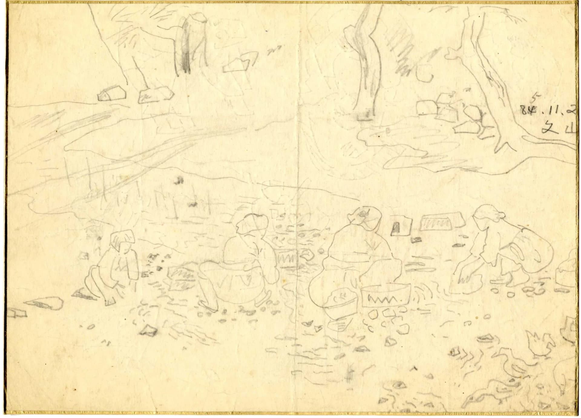 진주 문산, 종이에 연필 1952년11월02일 - 박생광