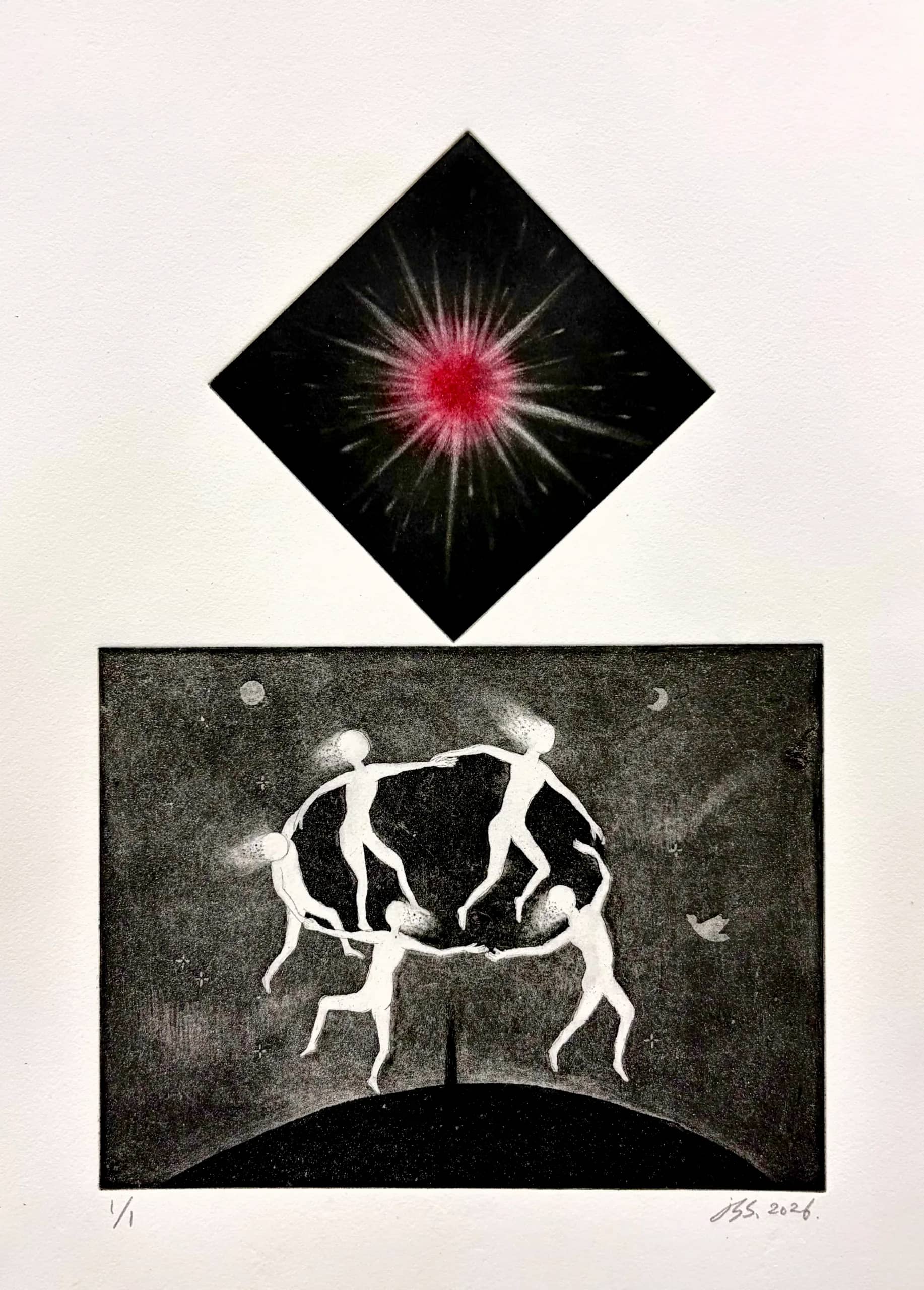 Dance of life, etching, mezzotint 2026 - 장성숙