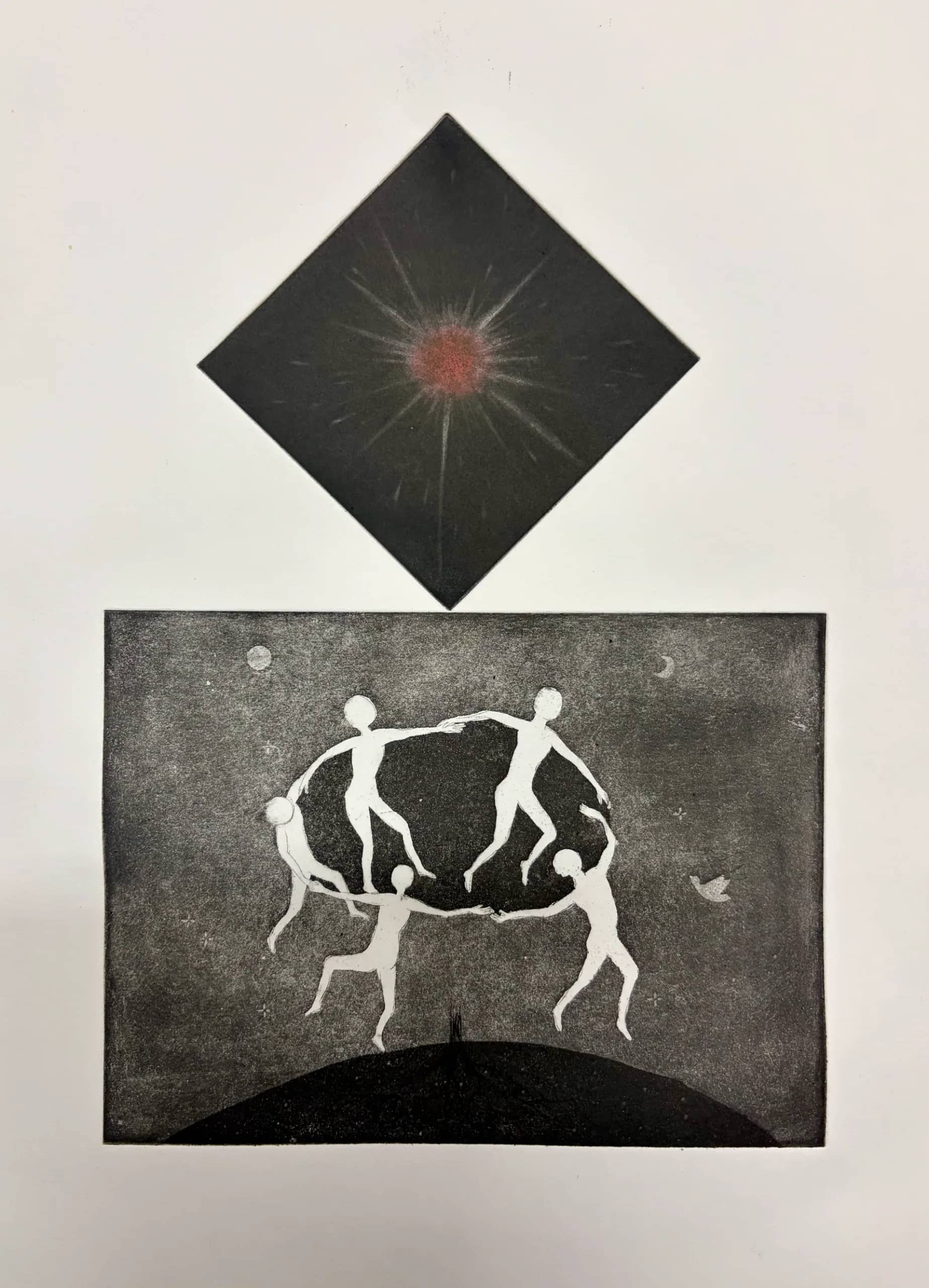 Danc of life, Etching, mezzotint 2026 by Jang Sung suk