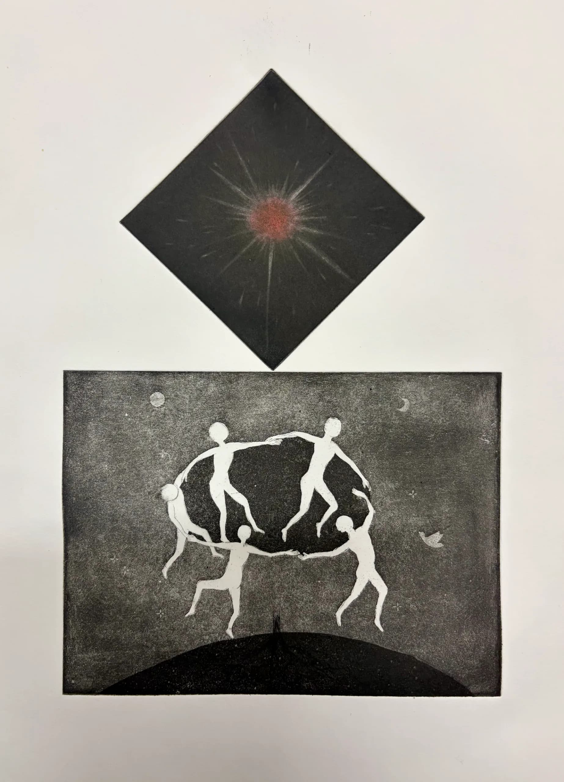 Danc of life, Etching, mezzotint 2026 by Jang Sung suk