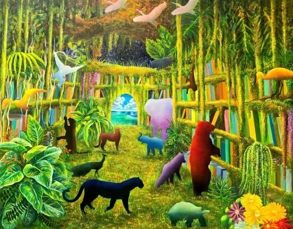 Kabari of the Jungle Library, Oil on canvas 2025 by Cheon Jisu
