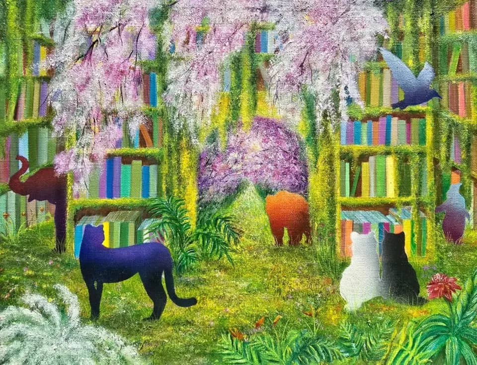 A World Between Pages - Spring, Oil on canvas 2025 by Cheon Jisu