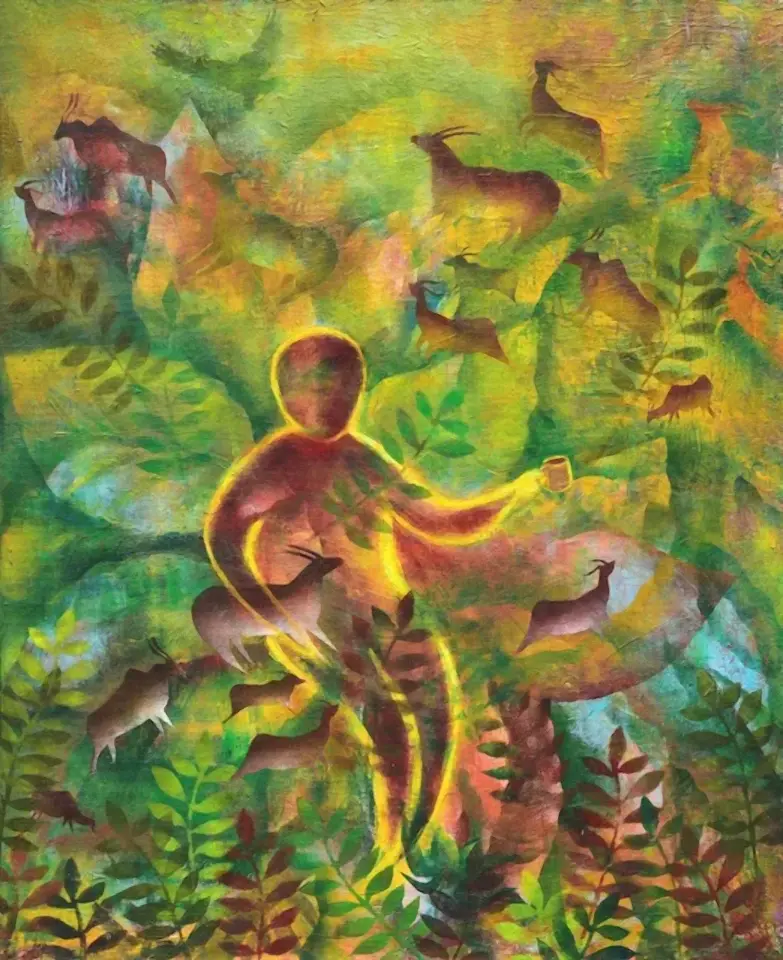 Memory of African Coffee, Mixed media on canvas 2024 by Cheon Jisu