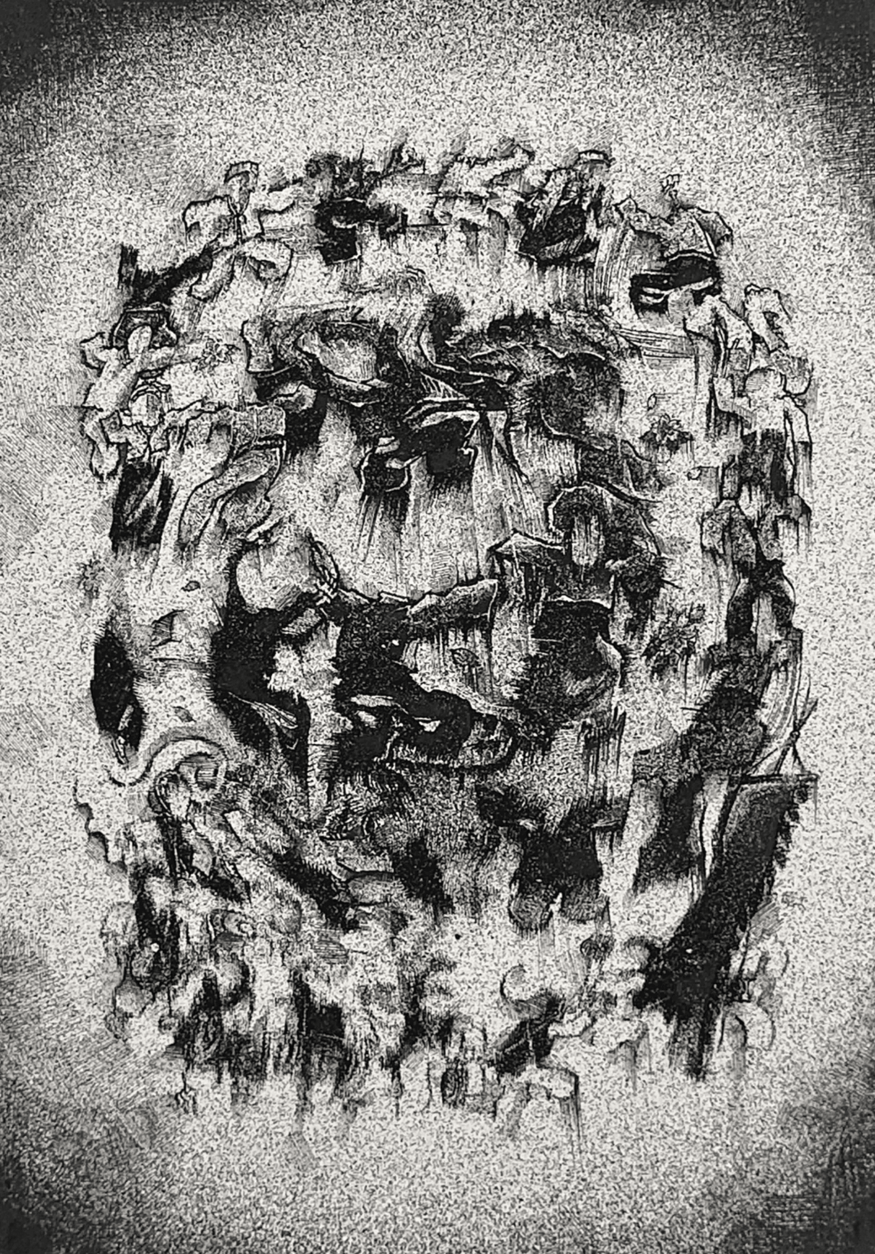 remaining, mixed media on printmaking paper 2026 by Heewon Seong