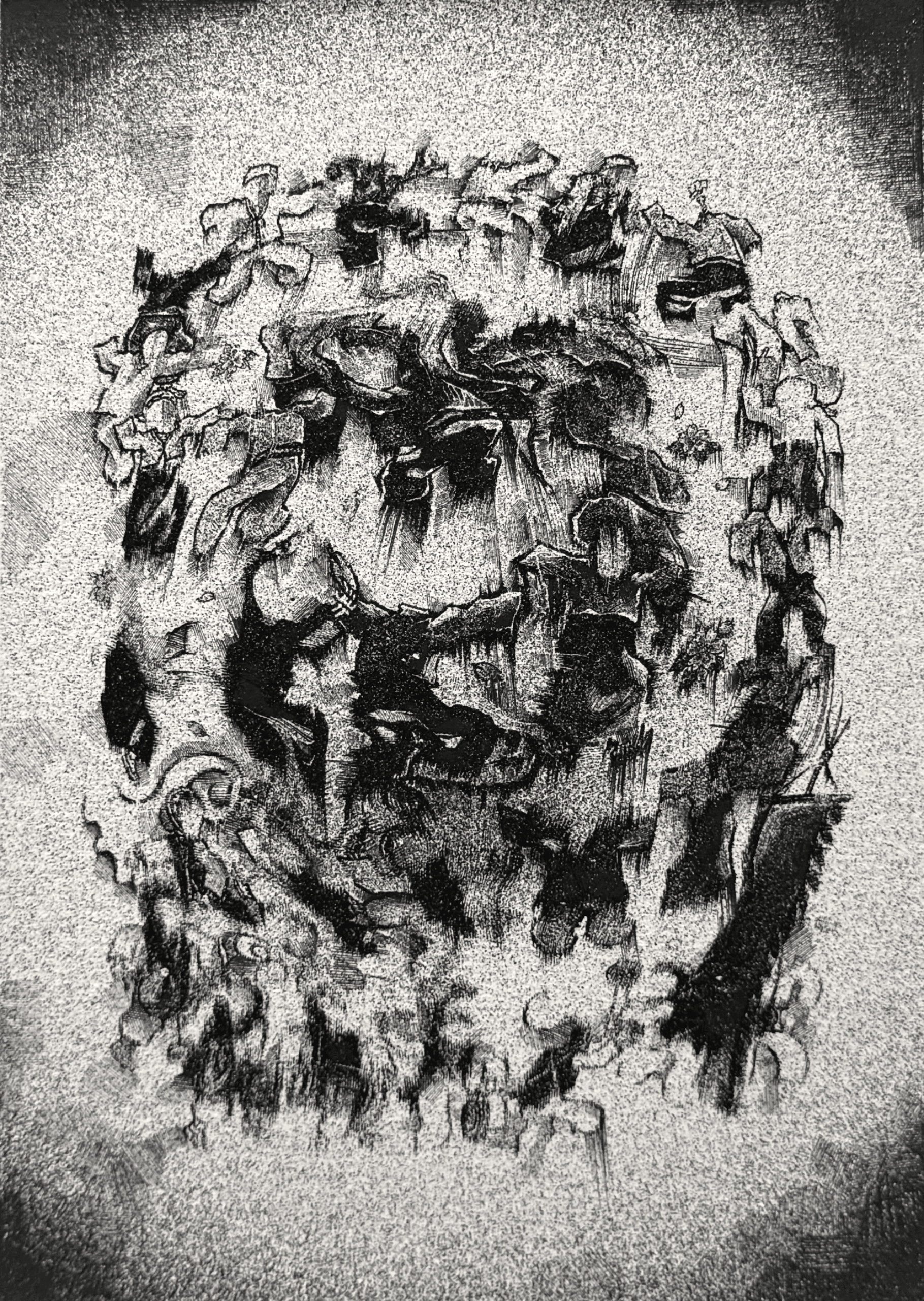 殘存, mixed media on printmaking paper 2026 - 성희원