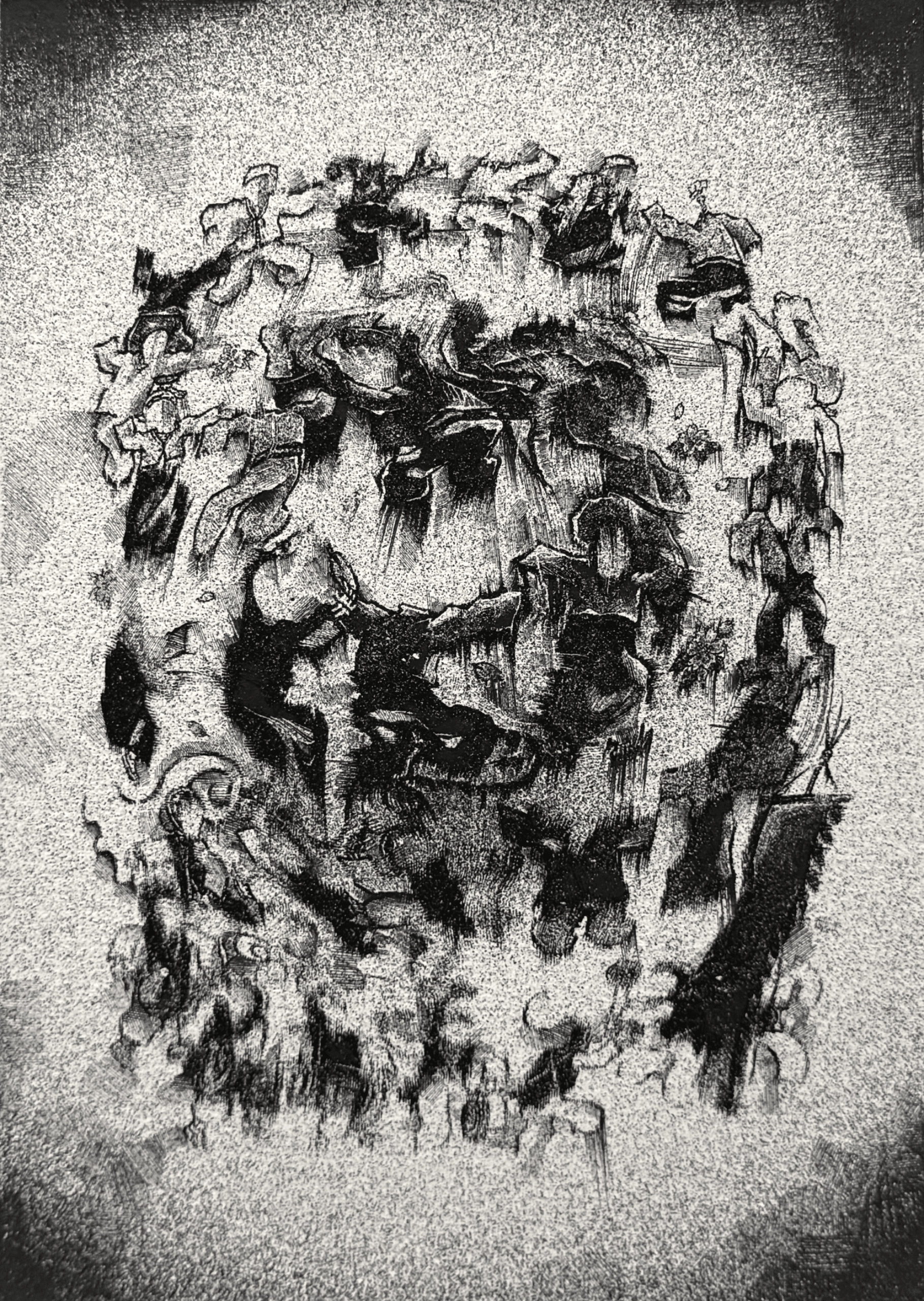 殘存, mixed media on printmaking paper 2026 - 성희원