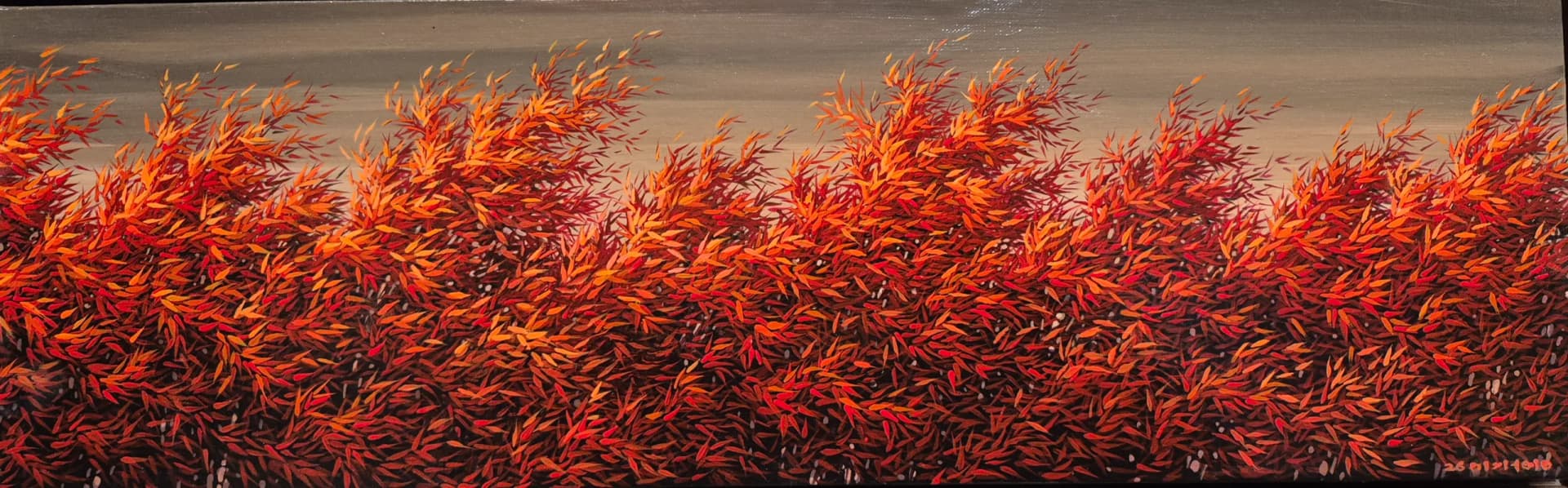 붉은 대숲, 천에 아크릴릭 2026 - 이기홍
