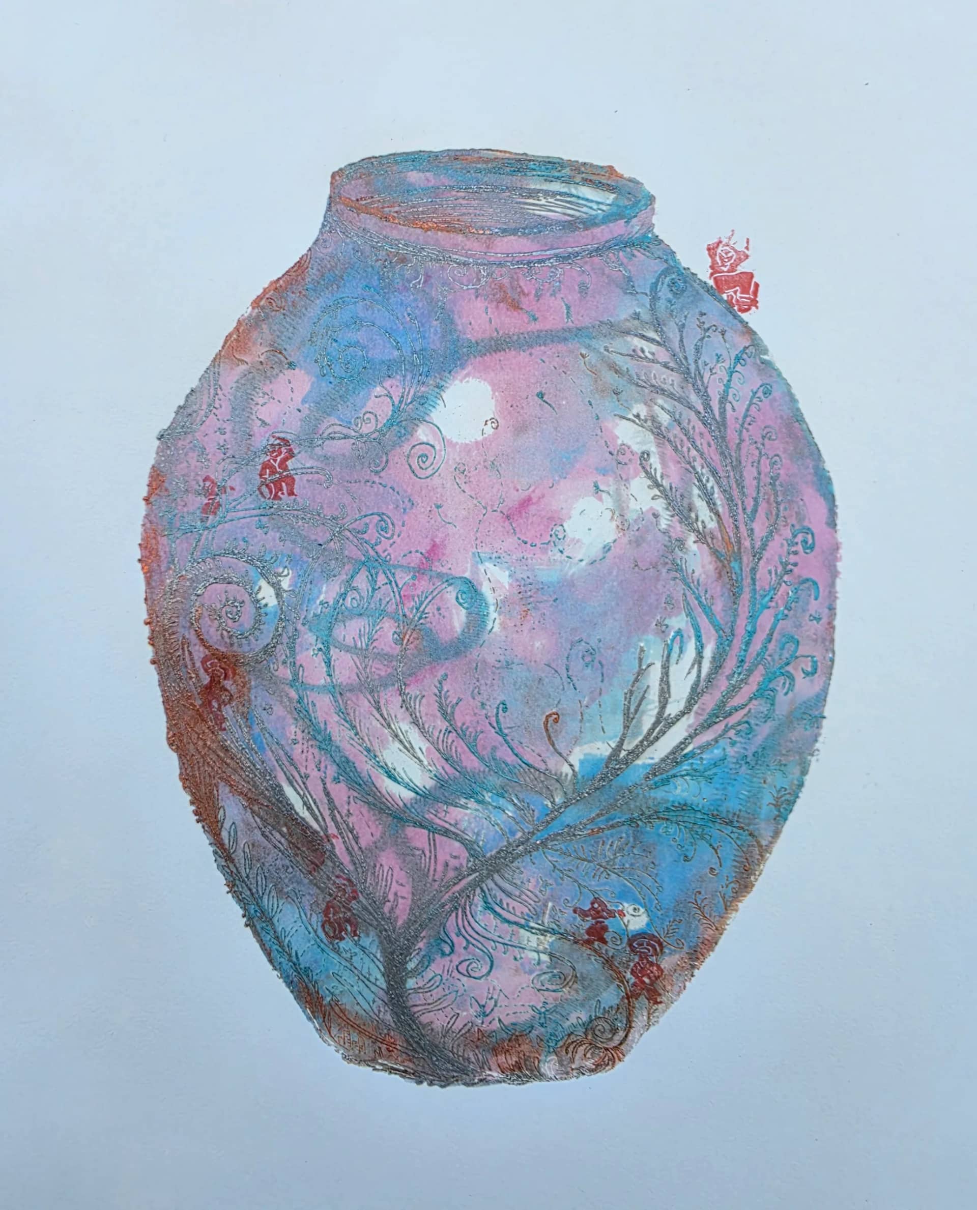 바람의 기억, Etching and Linoleum, Monotype 2026 - 권신애