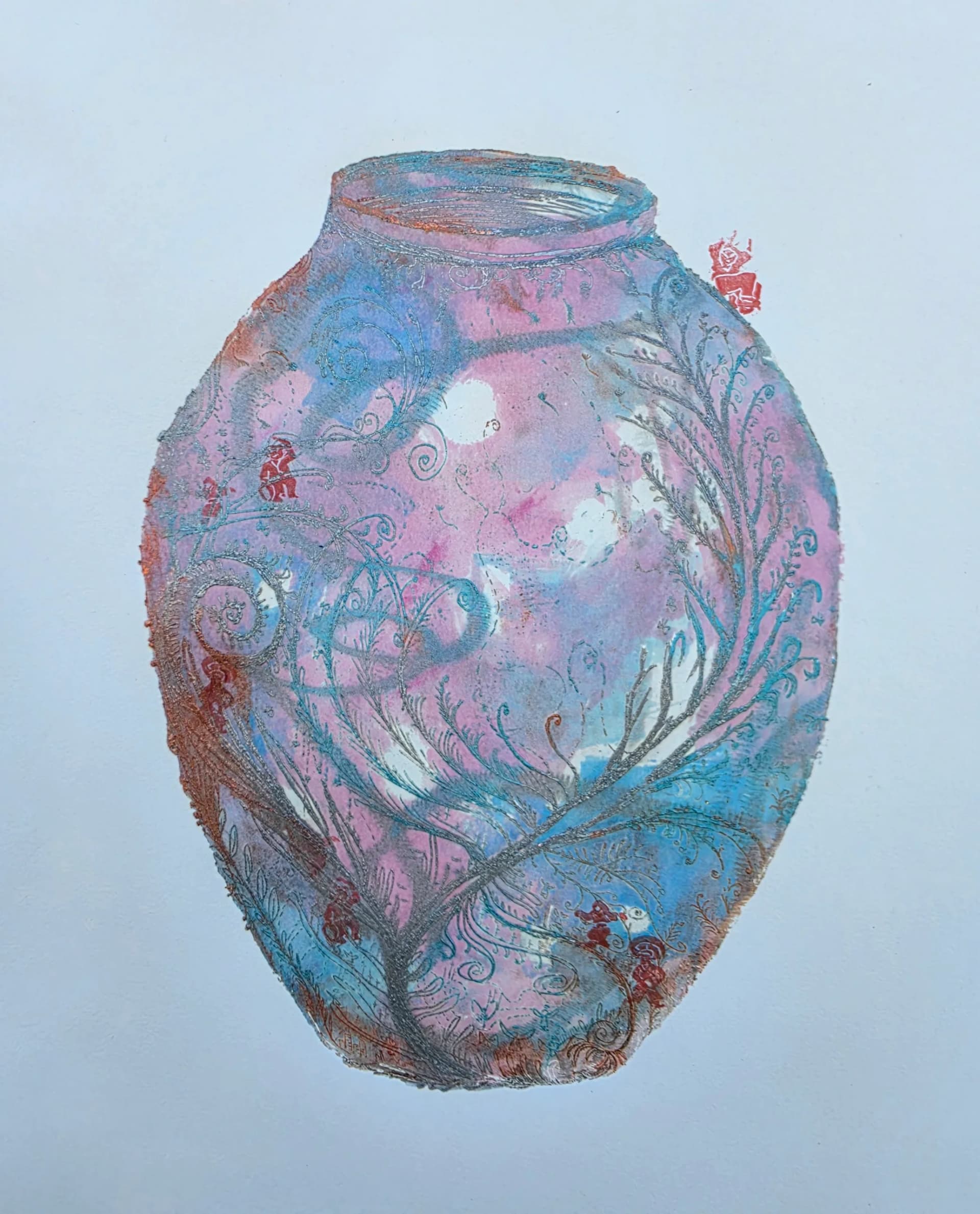 바람의 기억, Etching and Linoleum, Monotype 2026 - 권신애