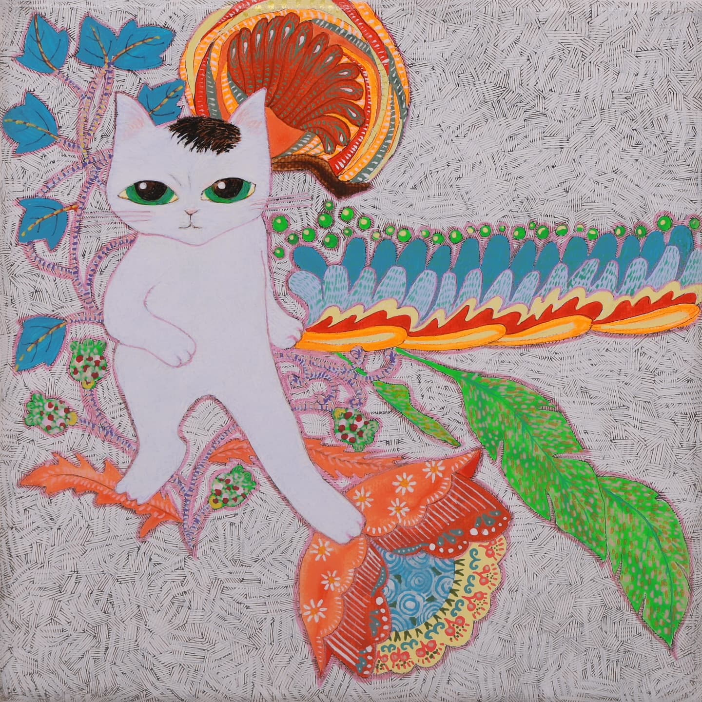 I'm cat Pink Holic, Gouache on canvas 2026 - UME