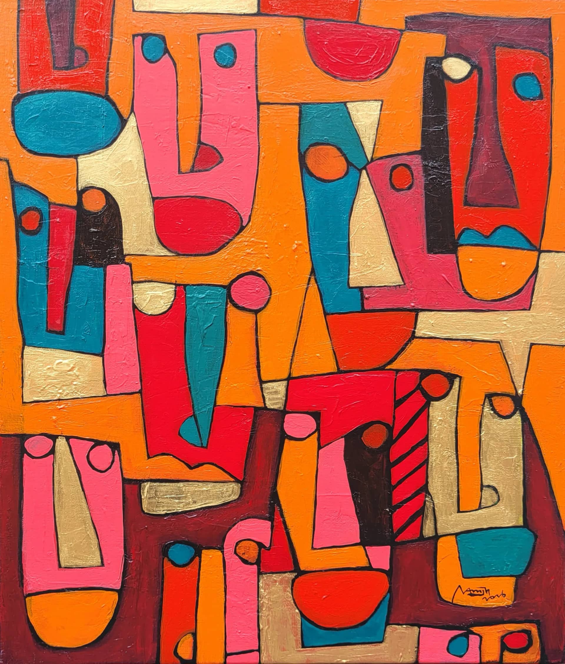 Peculiar Humans, acrylic on canvas - Nam, Jin Hyun