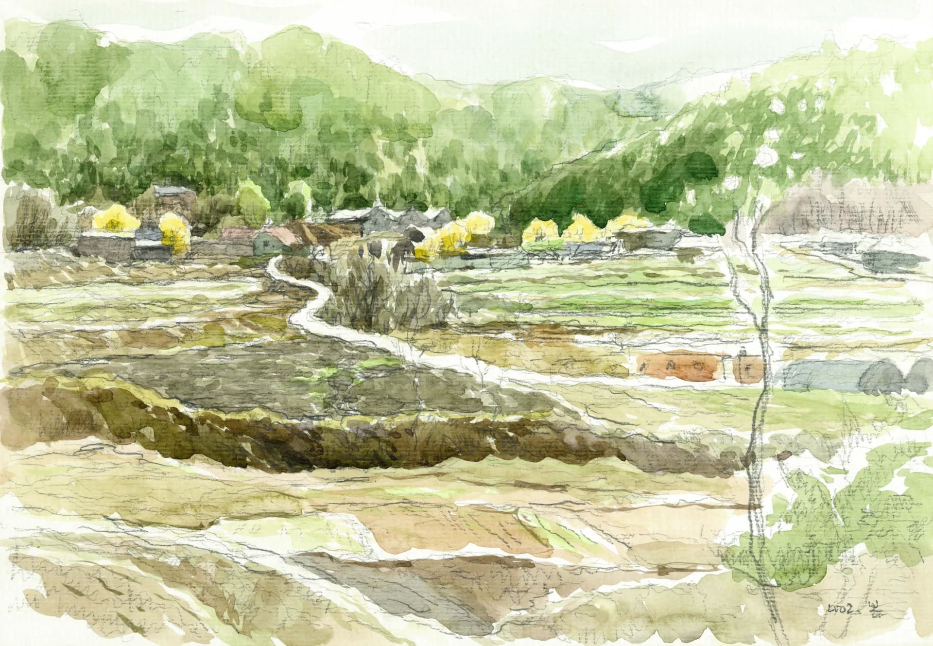 Hometown Village Scenery - 박재동