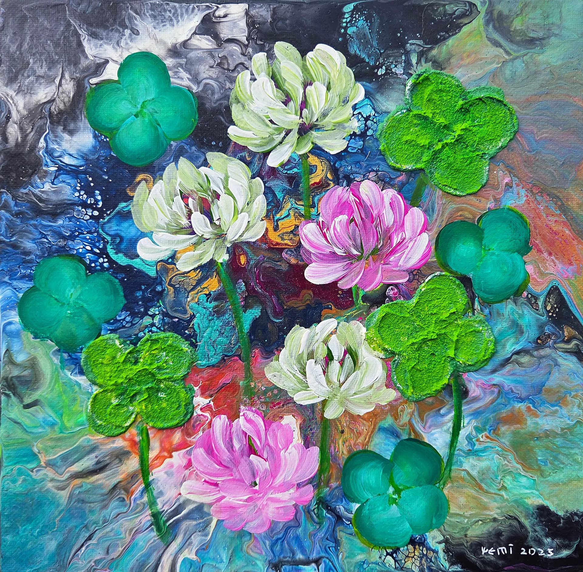 Clover, Mixedmedia on canvas - Yemikim