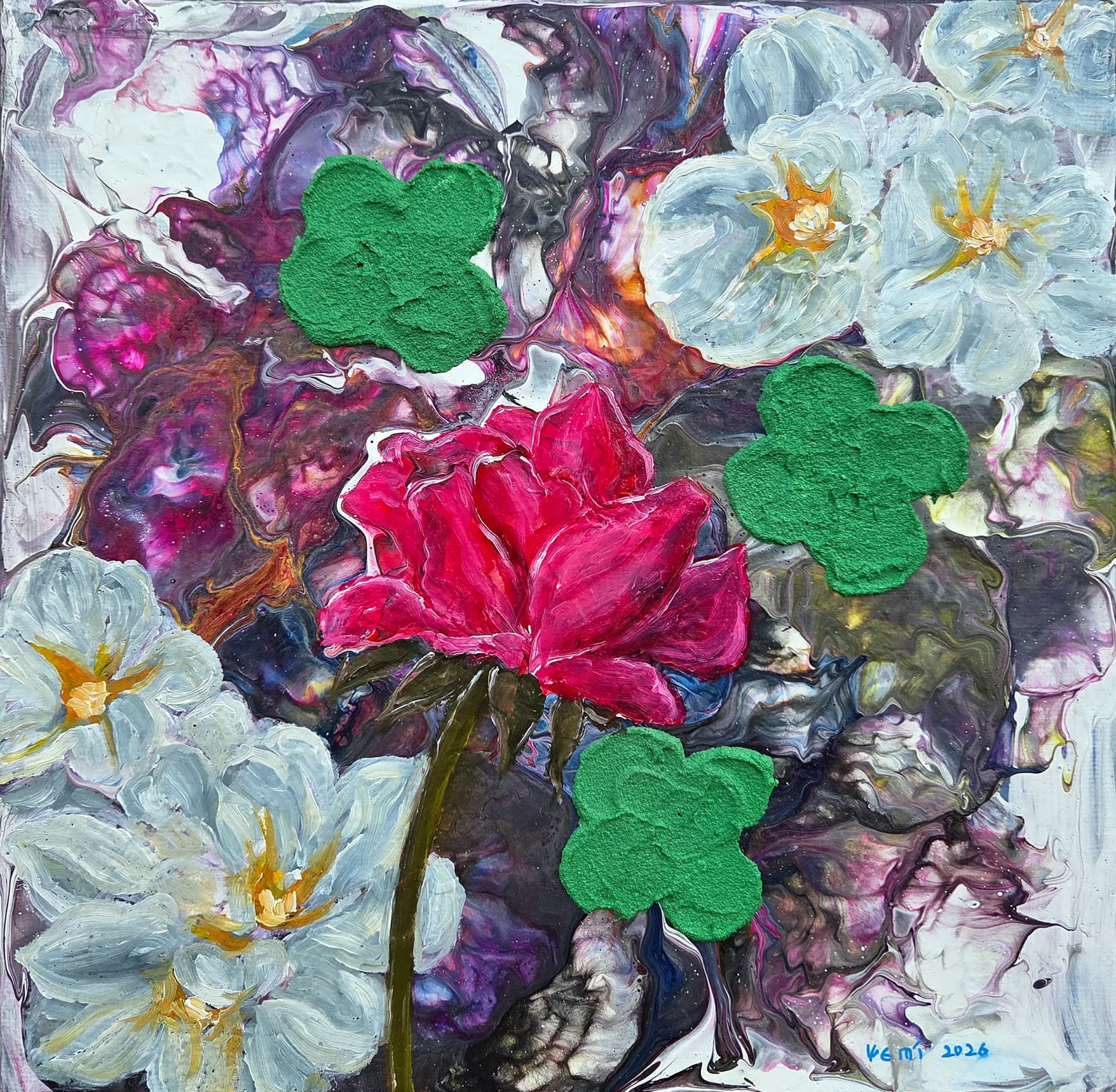 Flower, Mixedmedia on canvas - Yemikim