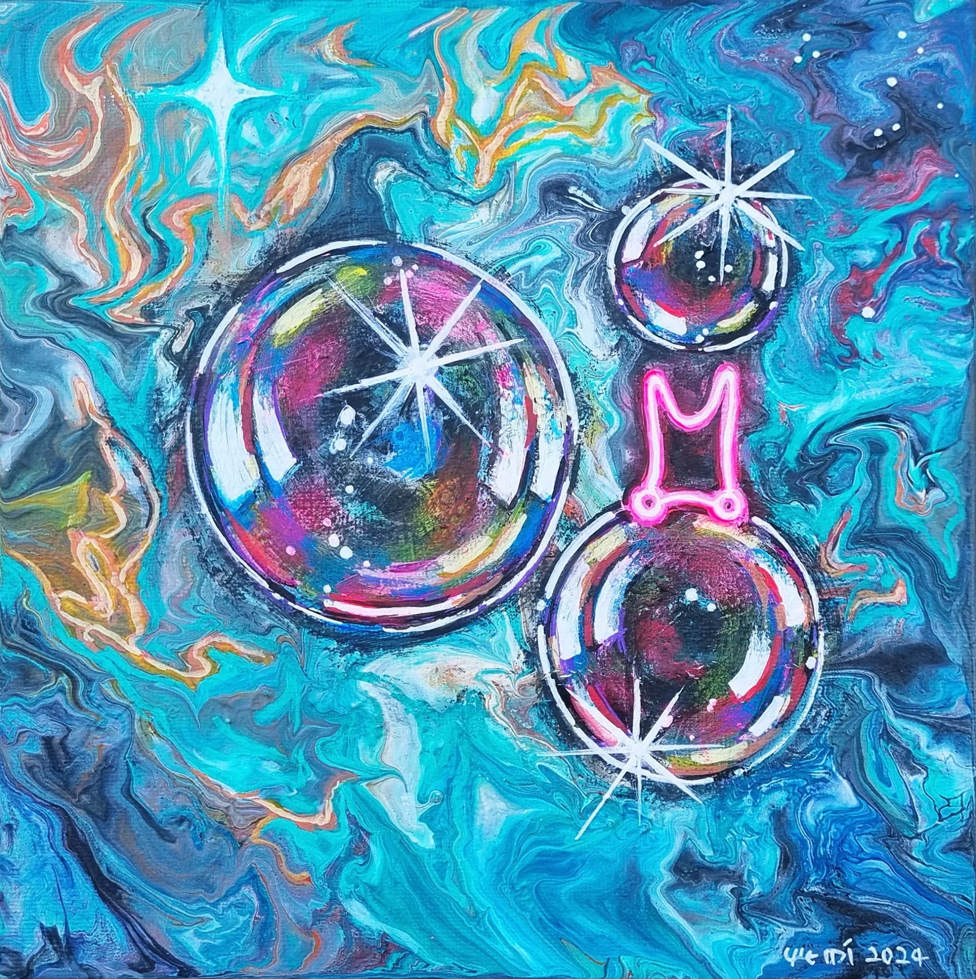 From the Universe II, Mixedmedia on canvas - Yemikim