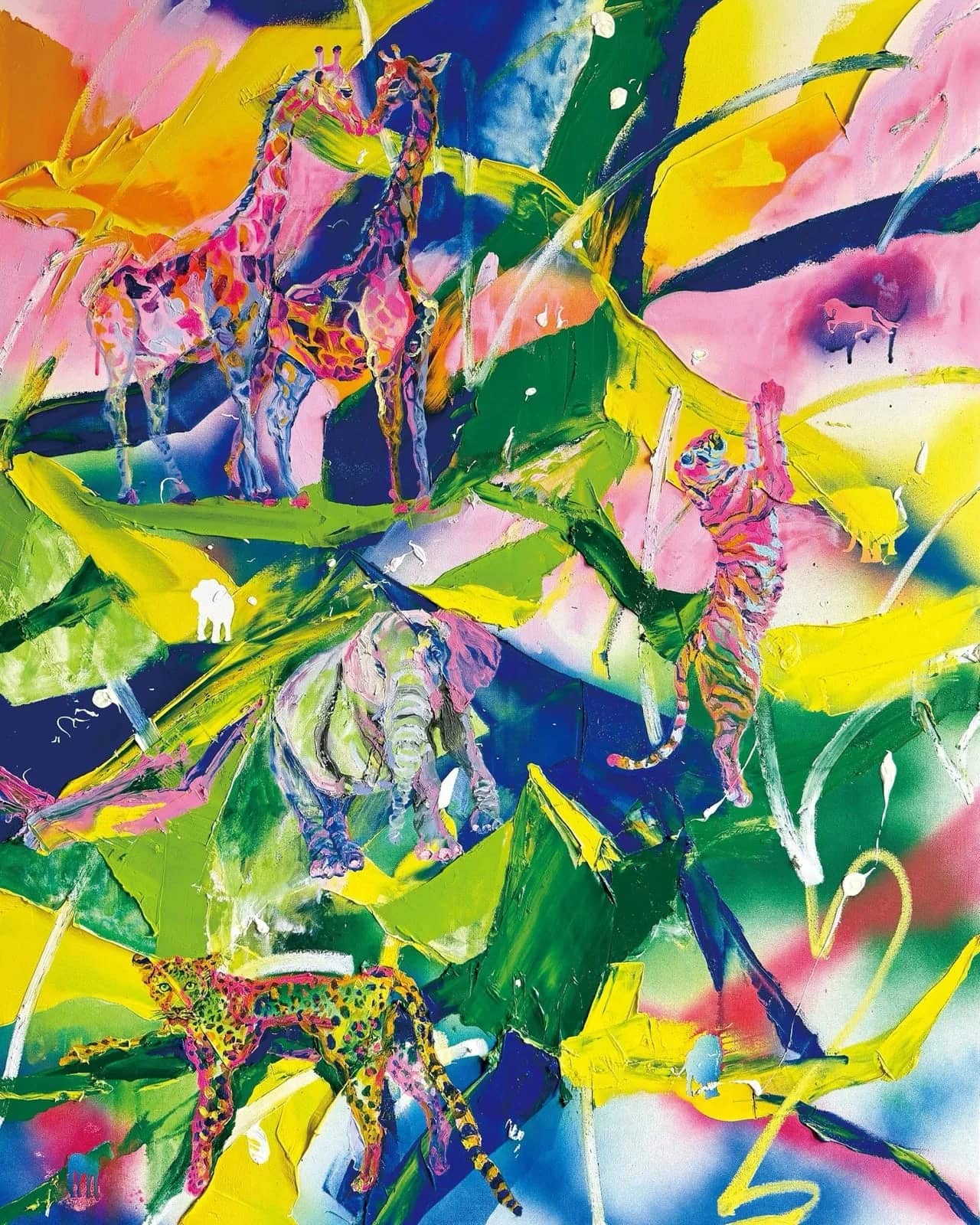 KINDRED LIGHTS, Oil and spray on canvas - Park Suji