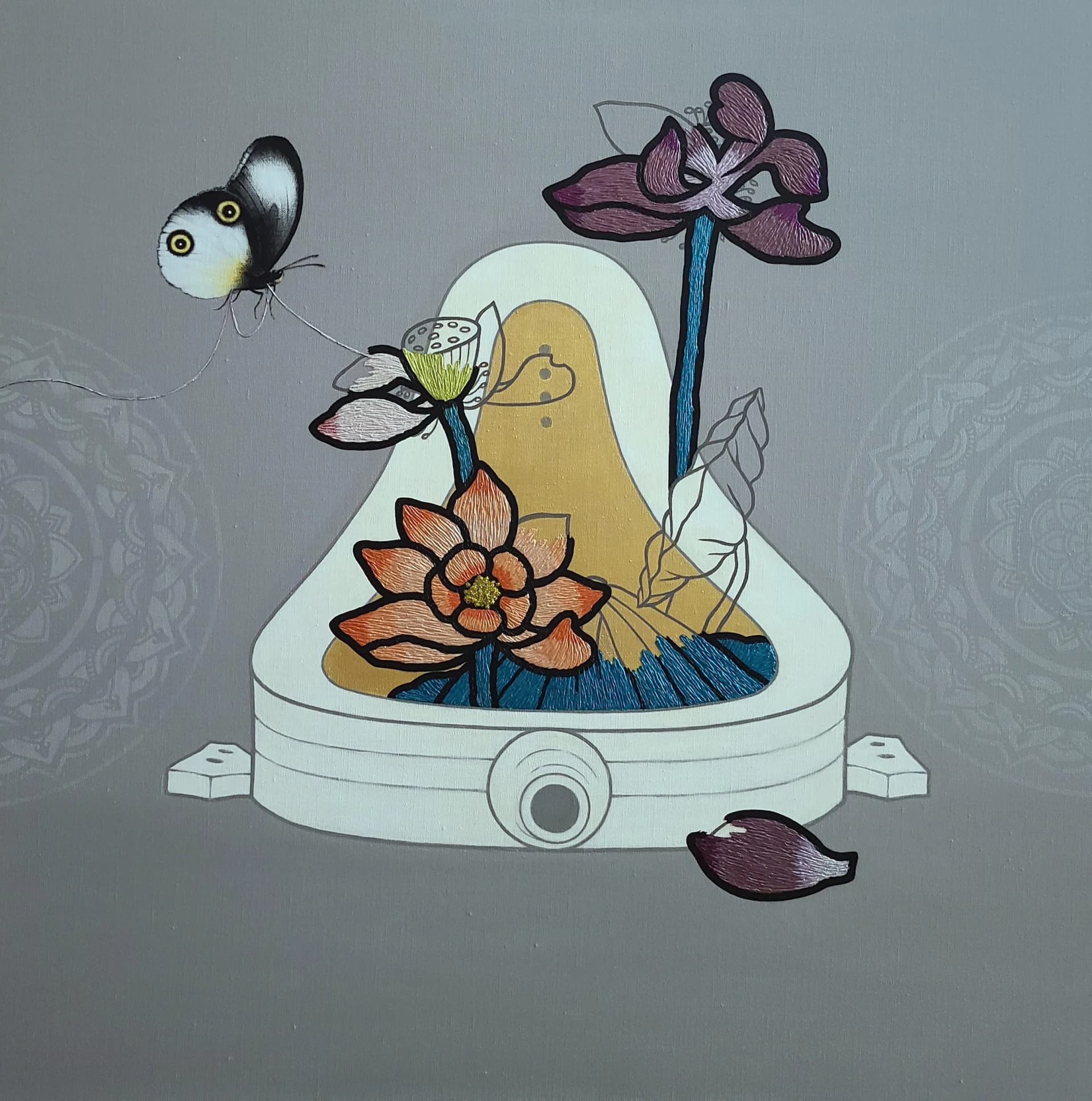 Butterfly's Dream, Acrylic on canvas - Song Gwangyeon